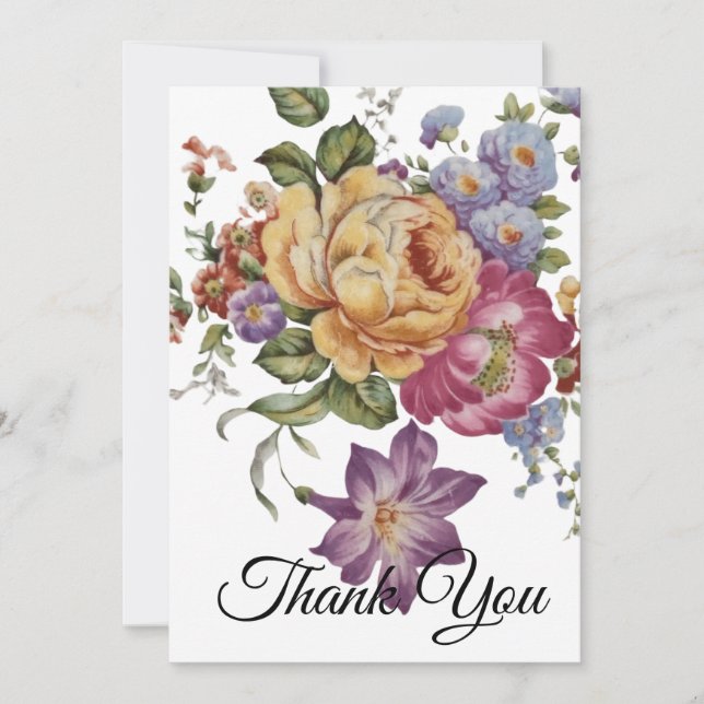 Floral Fancy Thank You Card (Front)