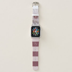 Floral Fantasy, Abstract Modern Flower Monogram Apple Watch Band