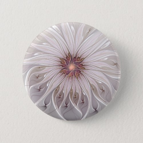 Floral Fantasy Abstract Modern Pastel Flower Button