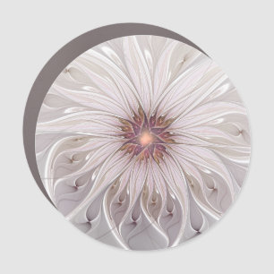 Floral Fantasy, Abstract Modern Pastel Flower Car Magnet