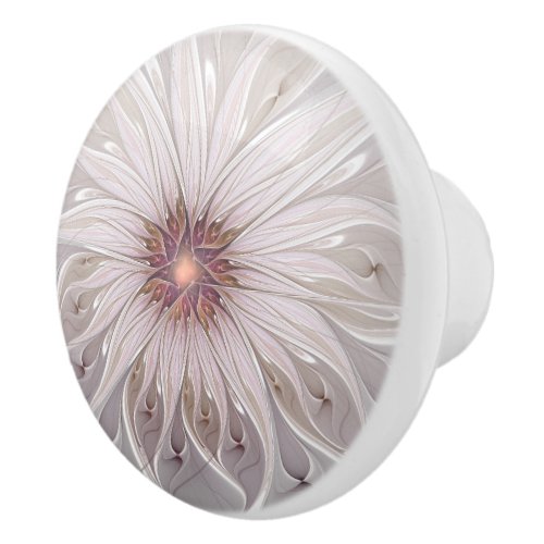 Floral Fantasy Abstract Modern Pastel Flower Ceramic Knob
