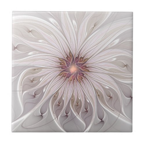 Floral Fantasy Abstract Modern Pastel Flower Ceramic Tile