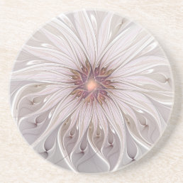 Floral Fantasy, Abstract Modern Pastel Flower Coaster