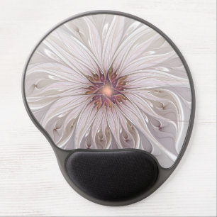 Floral Fantasy, Abstract Modern Pastel Flower Gel Mouse Pad