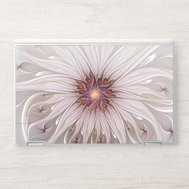 Floral Fantasy, Abstract Modern Pastel Flower HP Laptop Skin (Front)