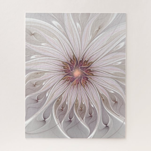 Floral Fantasy, Abstract Modern Pastel Flower Jigsaw Puzzle (Vertical)