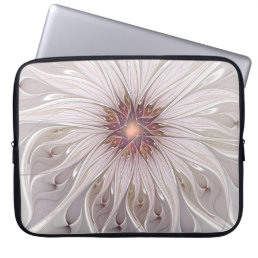 Floral Fantasy, Abstract Modern Pastel Flower Laptop Sleeve