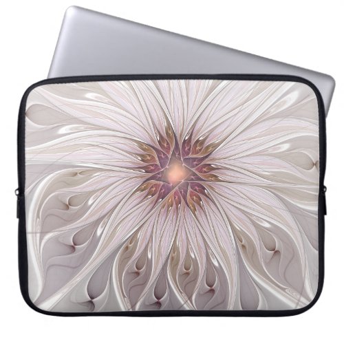 Floral Fantasy Abstract Modern Pastel Flower Laptop Sleeve