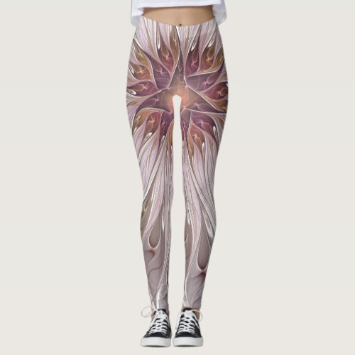 Floral Fantasy Abstract Modern Pastel Flower Leggings