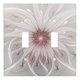 Floral Fantasy, Abstract Modern Pastel Flower Light Switch Cover