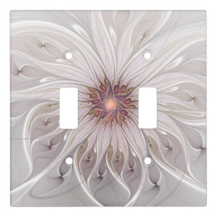 Floral Fantasy, Abstract Modern Pastel Flower Light Switch Cover