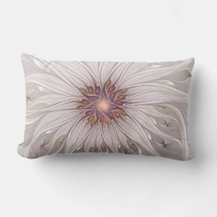 Floral Fantasy, Abstract Modern Pastel Flower Lumbar Pillow