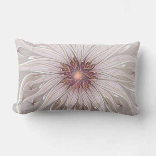 Floral Fantasy Abstract Modern Pastel Flower Lumbar Pillow