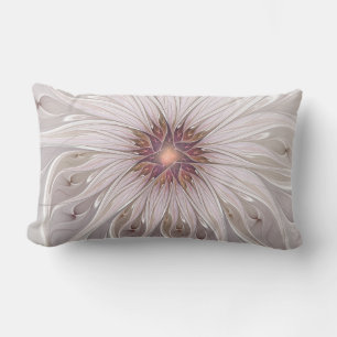 Floral Fantasy, Abstract Modern Pastel Flower Lumbar Pillow