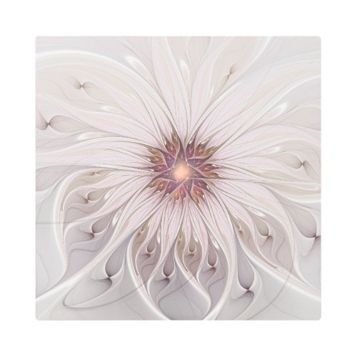 Floral Fantasy Abstract Modern Pastel Flower Metal Print