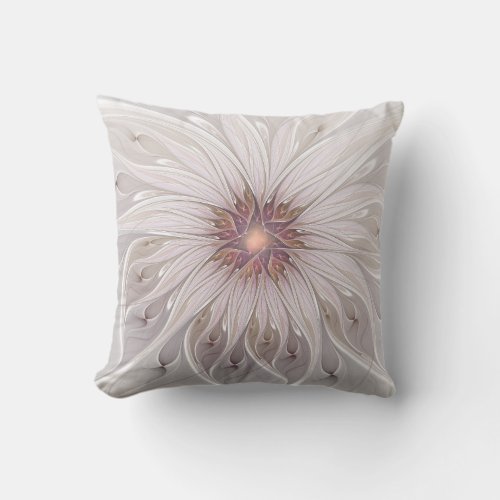 Floral Fantasy Abstract Modern Pastel Flower Outdoor Pillow
