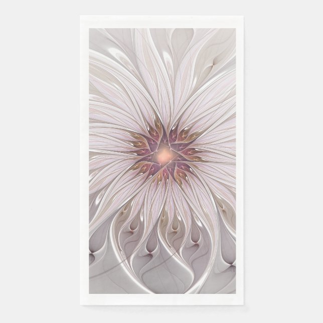Floral Fantasy, Abstract Modern Pastel Flower Paper Guest Towels (Front)