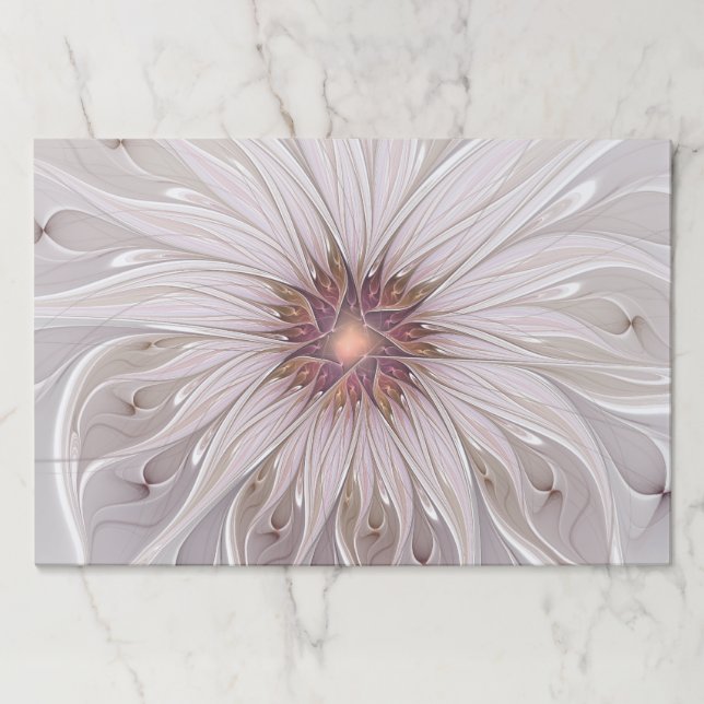 Floral Fantasy, Abstract Modern Pastel Flower Paper Pad (Front)