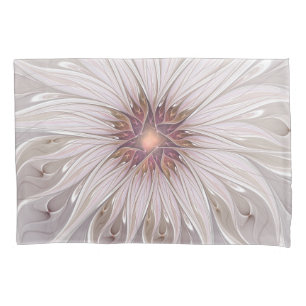 Floral Fantasy, Abstract Modern Pastel Flower Pillow Case