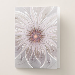 Floral Fantasy, Abstract Modern Pastel Flower Pocket Folder