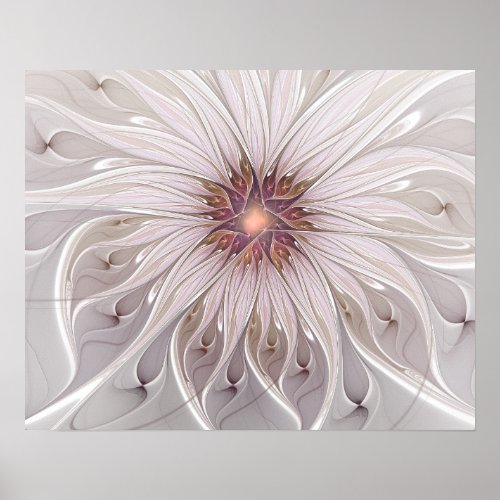 Floral Fantasy Abstract Modern Pastel Flower Poster