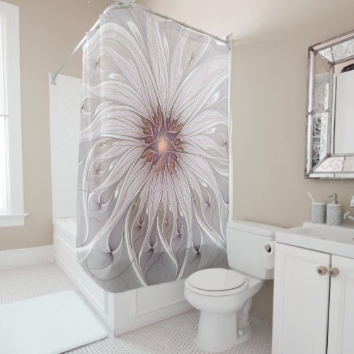 Floral Fantasy Abstract Modern Pastel Flower Shower Curtain