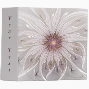 Floral Fantasy, Abstract Modern Pastel Flower Text 3 Ring Binder