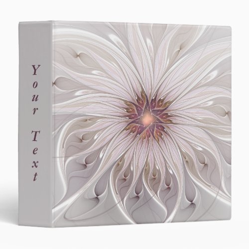 Floral Fantasy Abstract Modern Pastel Flower Text 3 Ring Binder