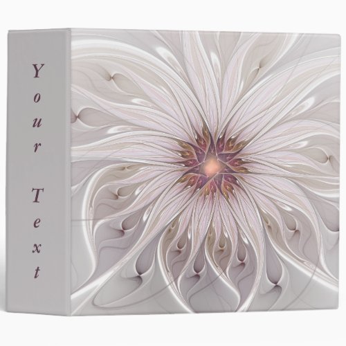 Floral Fantasy Abstract Modern Pastel Flower Text 3 Ring Binder