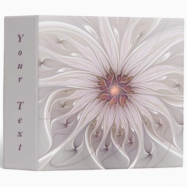 Floral Fantasy, Abstract Modern Pastel Flower Text 3 Ring Binder (Front/Spine)