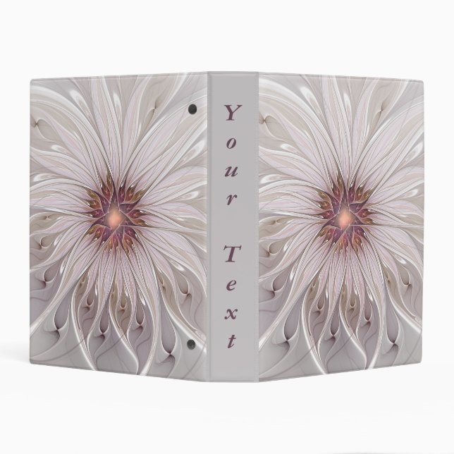 Floral Fantasy, Abstract Modern Pastel Flower Text Mini Binder (Background)