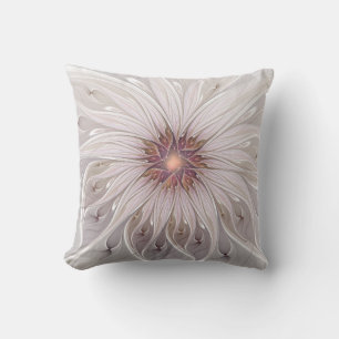 Floral Fantasy, Abstract Modern Pastel Flower Throw Pillow