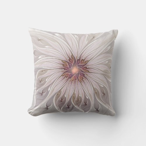 Floral Fantasy Abstract Modern Pastel Flower Throw Pillow