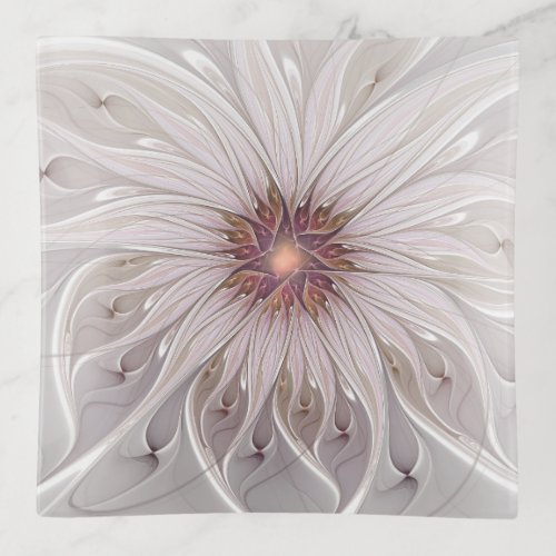 Floral Fantasy Abstract Modern Pastel Flower Trinket Tray