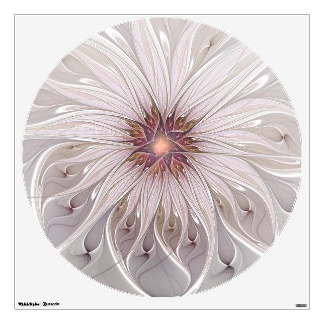 Floral Fantasy, Abstract Modern Pastel Flower Wall Decal (Front)