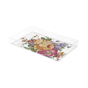 Floral Fantasy Acrylic Tray