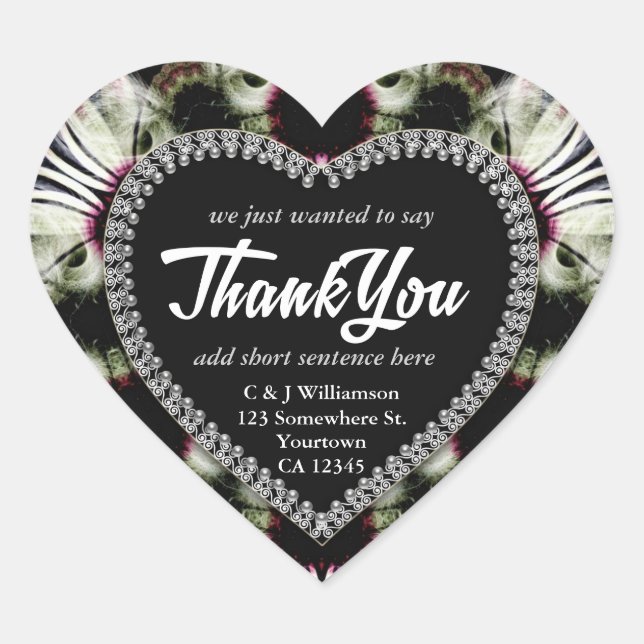 Floral Fantasy Artistry Thank You Heart Stickers (Front)