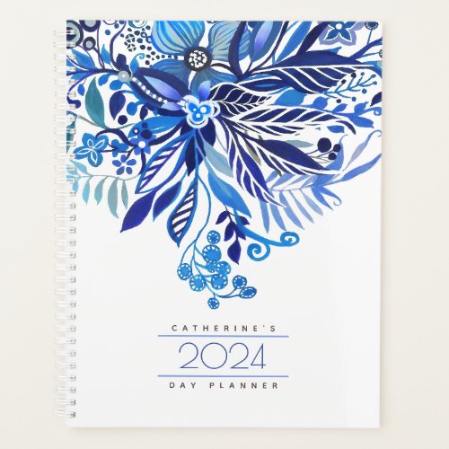 Floral Fantasy Blue Agenda Planner