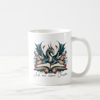 Floral Fantasy Book Dragon Just one more chapter Coffee Mug