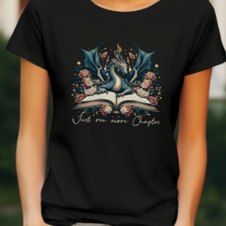 Floral Fantasy Book Dragon T-shirt