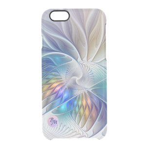 Floral Fantasy Colorful Abstract Flower Monogram Clear iPhone 6/6S Case