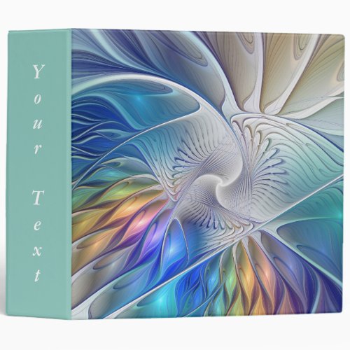 Floral Fantasy Colorful Abstract Flower Text 3 Ring Binder