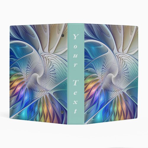 Floral Fantasy Colorful Abstract Flower Text Mini Binder