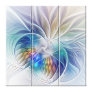Floral Fantasy, Colorful Abstract Flower Triptych Canvas Print
