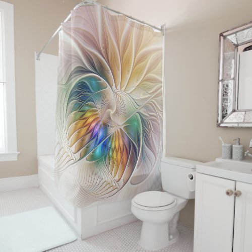 Floral Fantasy Colorful Abstract Fractal Flower 2 Shower Curtain