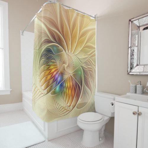 Floral Fantasy Colorful Abstract Fractal Flower 3 Shower Curtain