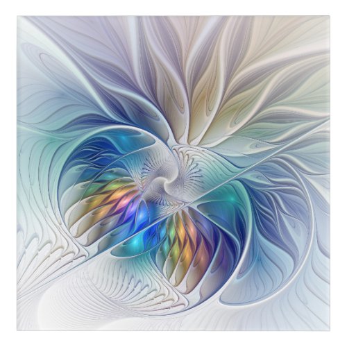 Floral Fantasy Colorful Abstract Fractal Flower Acrylic Print