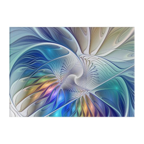 Floral Fantasy Colorful Abstract Fractal Flower Acrylic Print