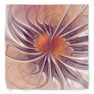 Floral Fantasy, Colorful Abstract Fractal Flower. Bandana