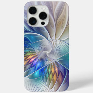 Floral Fantasy, Colorful Abstract Fractal Flower iPhone 15 Pro Max Case